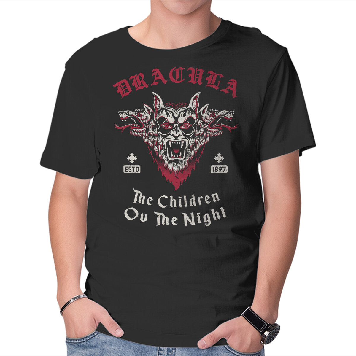 Of The Night – Horror Graphic T-Shirt in black, product display
