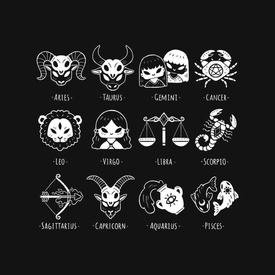 Black Zodiac – Animal Graphic T-Shirt design artwork for black graphic T-shirt
