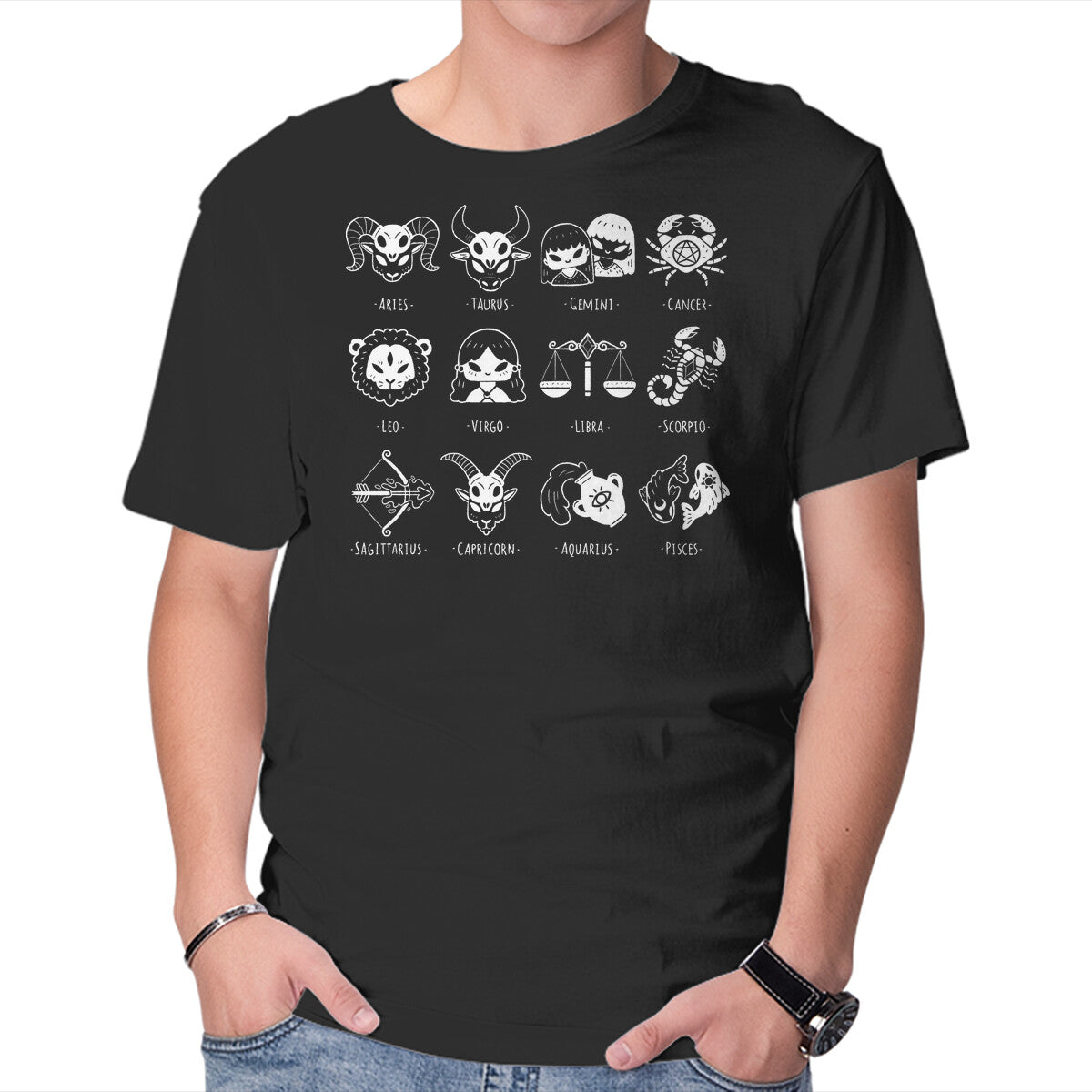 Black Zodiac – Animal Graphic T-Shirt in black, product display