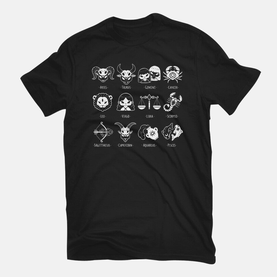 Black Zodiac – Animal Graphic T-Shirt in black, flat-lay product view