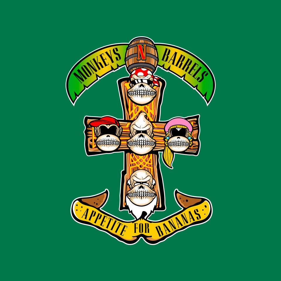Appetite For Bananas – Music Graphic T-Shirt design artwork for green graphic T-shirt