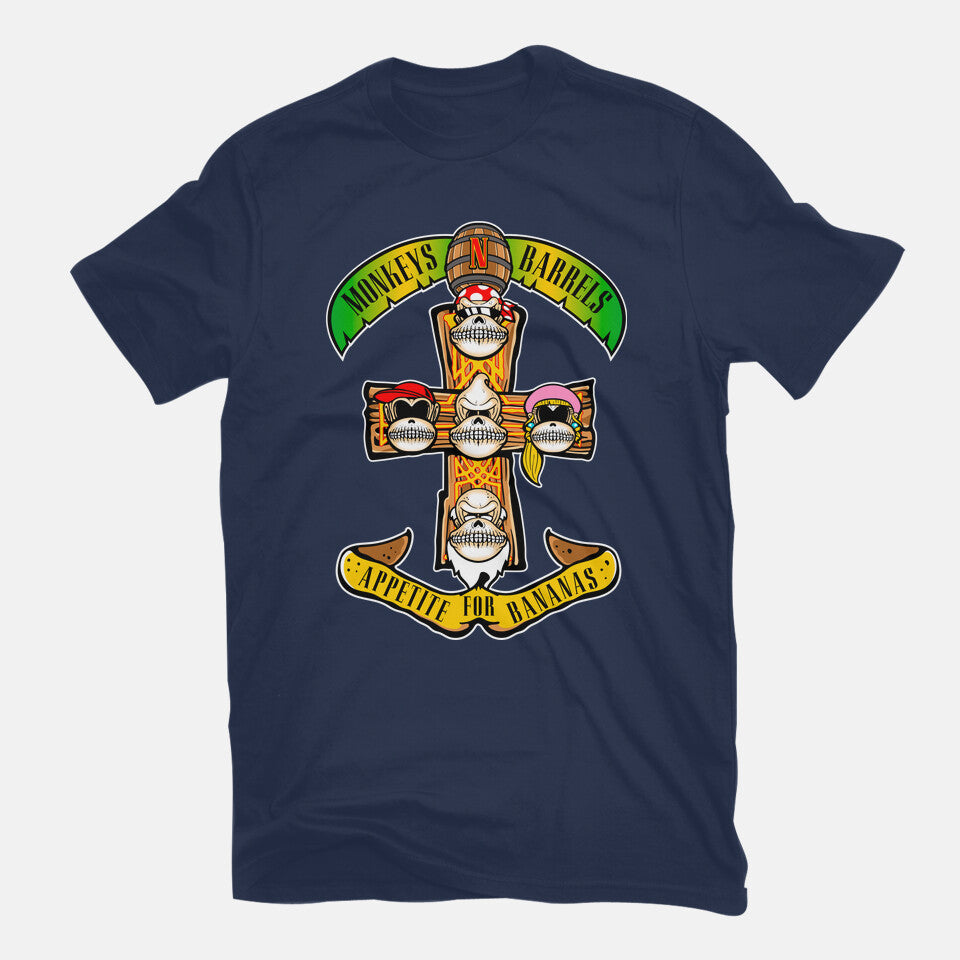 Appetite For Bananas – Music Graphic T-Shirt in navy, flat-lay product view