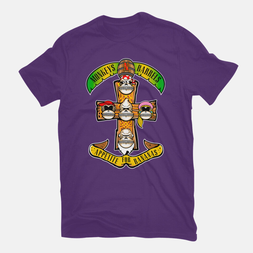 Appetite For Bananas – Music Graphic T-Shirt in purple, flat-lay product view
