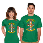 Model wearing green Appetite For Bananas – Music Graphic T-Shirt