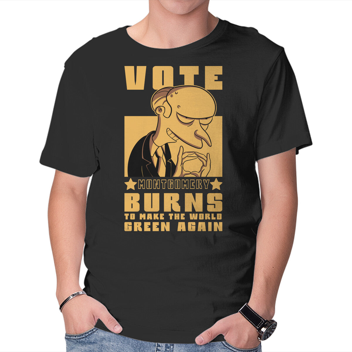 Make The World Green Again – Funny Graphic T-Shirt in black, product display