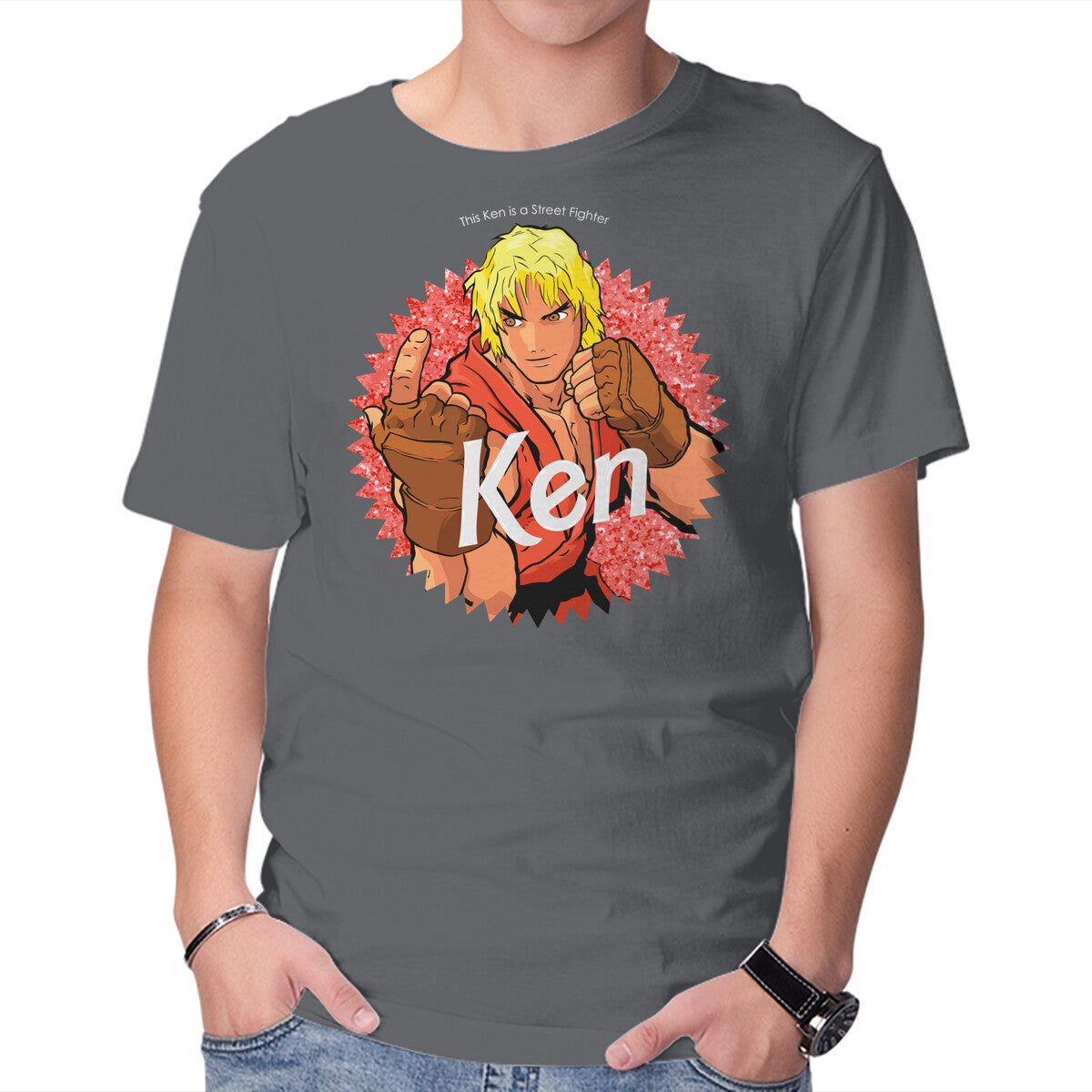 He's Ken Too – Movie Graphic T-Shirt in charcoal, product display