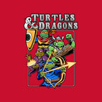 Turtles And Dragons Graphic T-Shirt design artwork for red graphic T-shirt