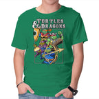 Turtles And Dragons Graphic T-Shirt in green, product display