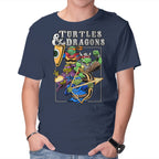 Turtles And Dragons Graphic T-Shirt in navy, product display