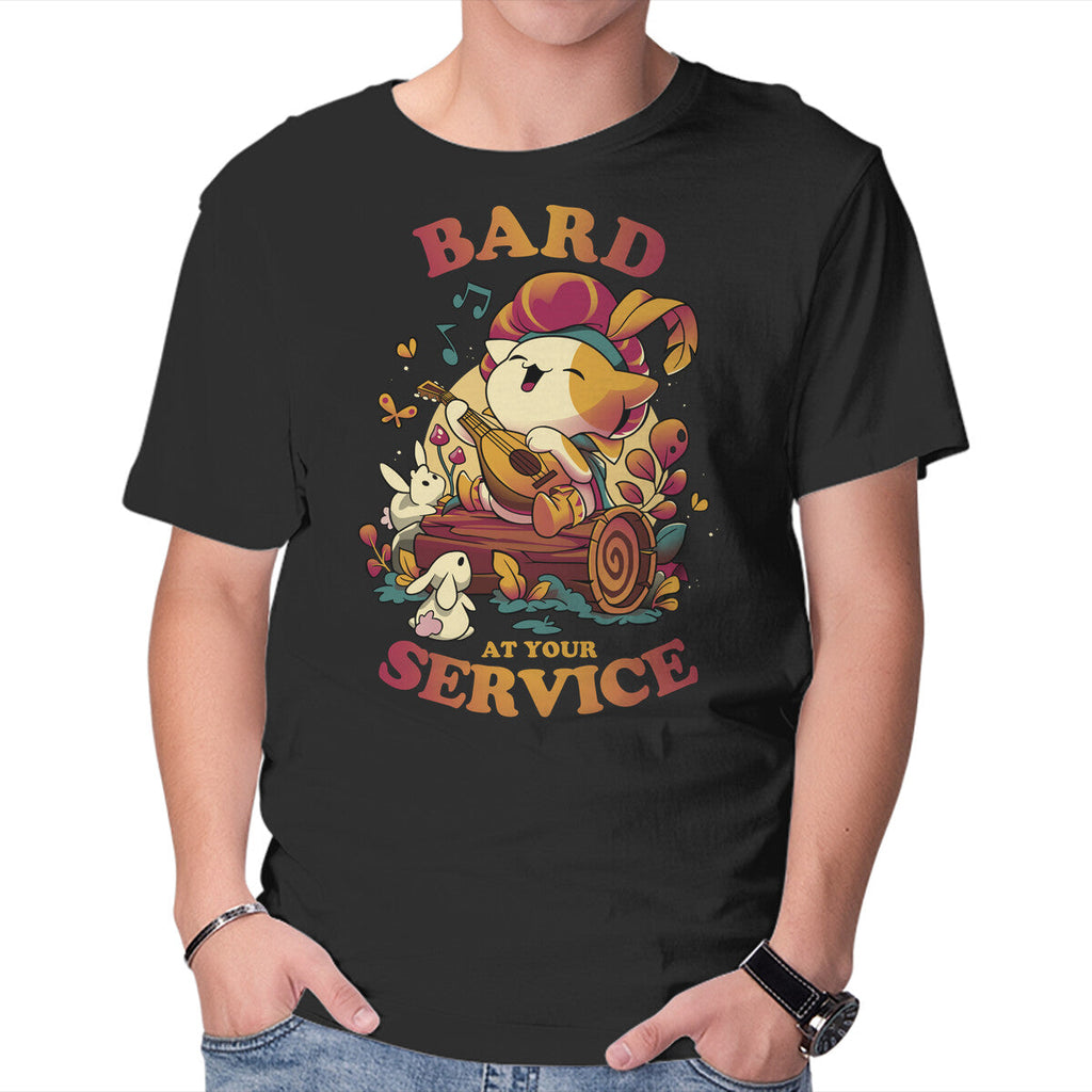 Bard's Call – Cat Graphic T-Shirt in black, product display