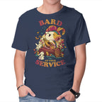 Bard's Call – Cat Graphic T-Shirt in navy, product display