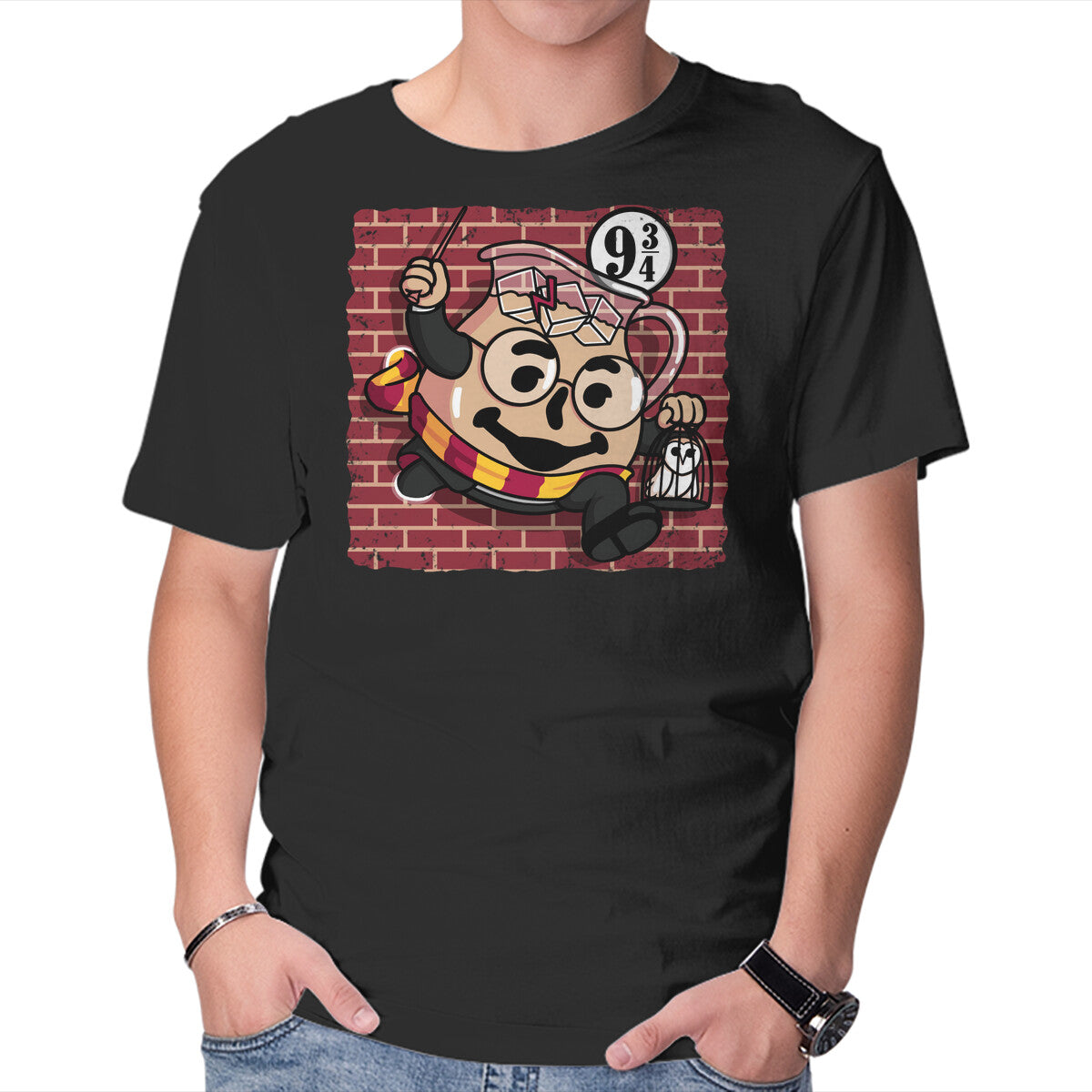 Magic Drink! – Fantasy Graphic T-Shirt in black, product display