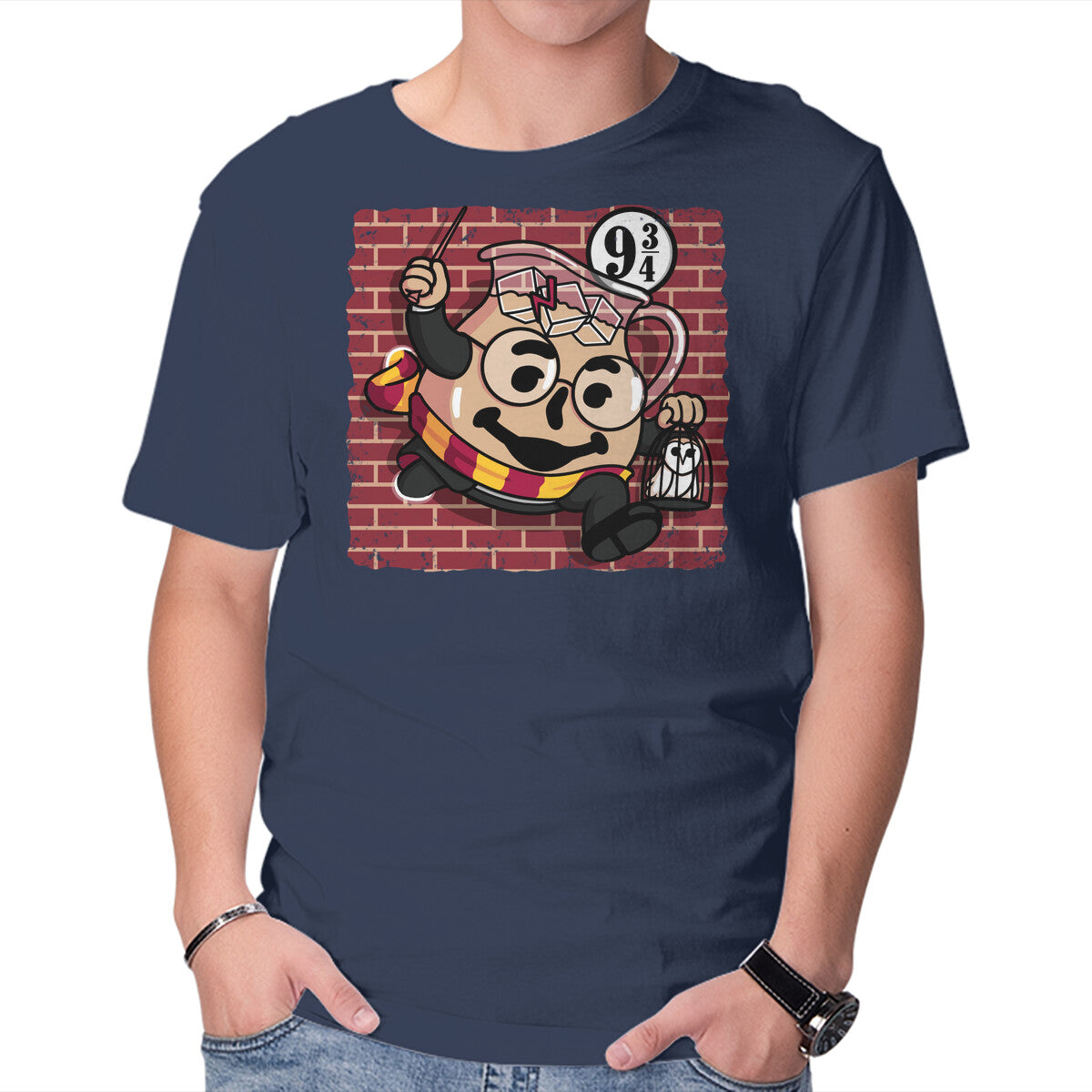 Magic Drink! – Fantasy Graphic T-Shirt in navy, product display