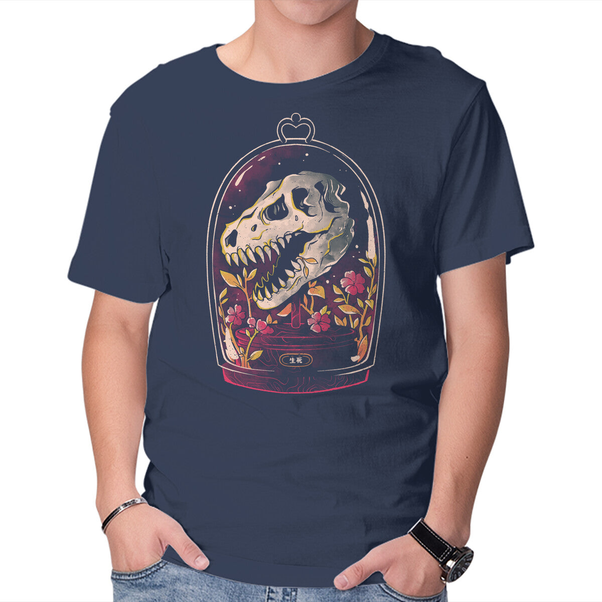 Dino Relic – Dinosaur Graphic T-Shirt in navy, product display
