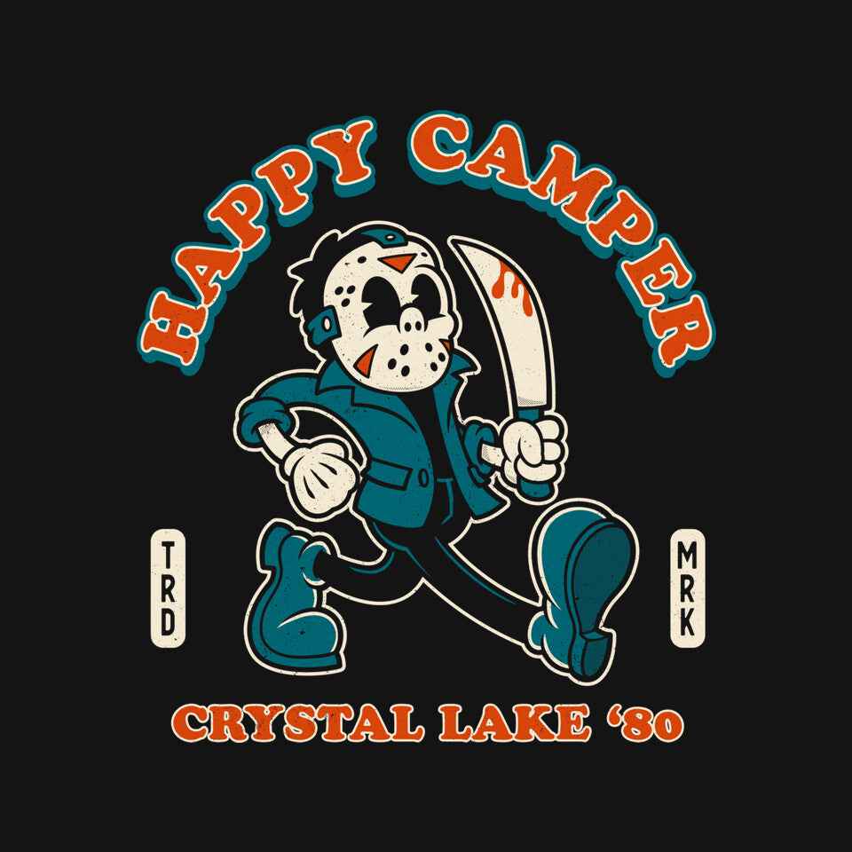 Crystal Lake Happy Camper – Horror Graphic T-Shirt