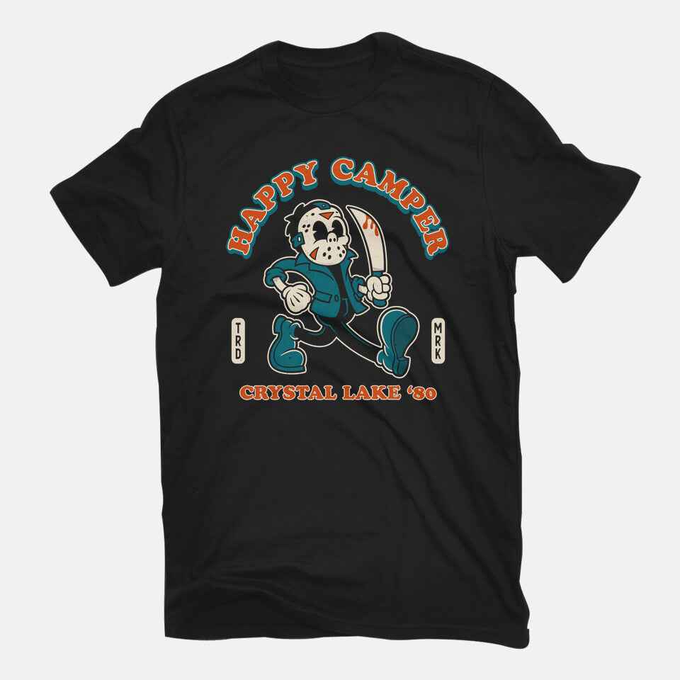 Crystal Lake Happy Camper – Horror Graphic T-Shirt