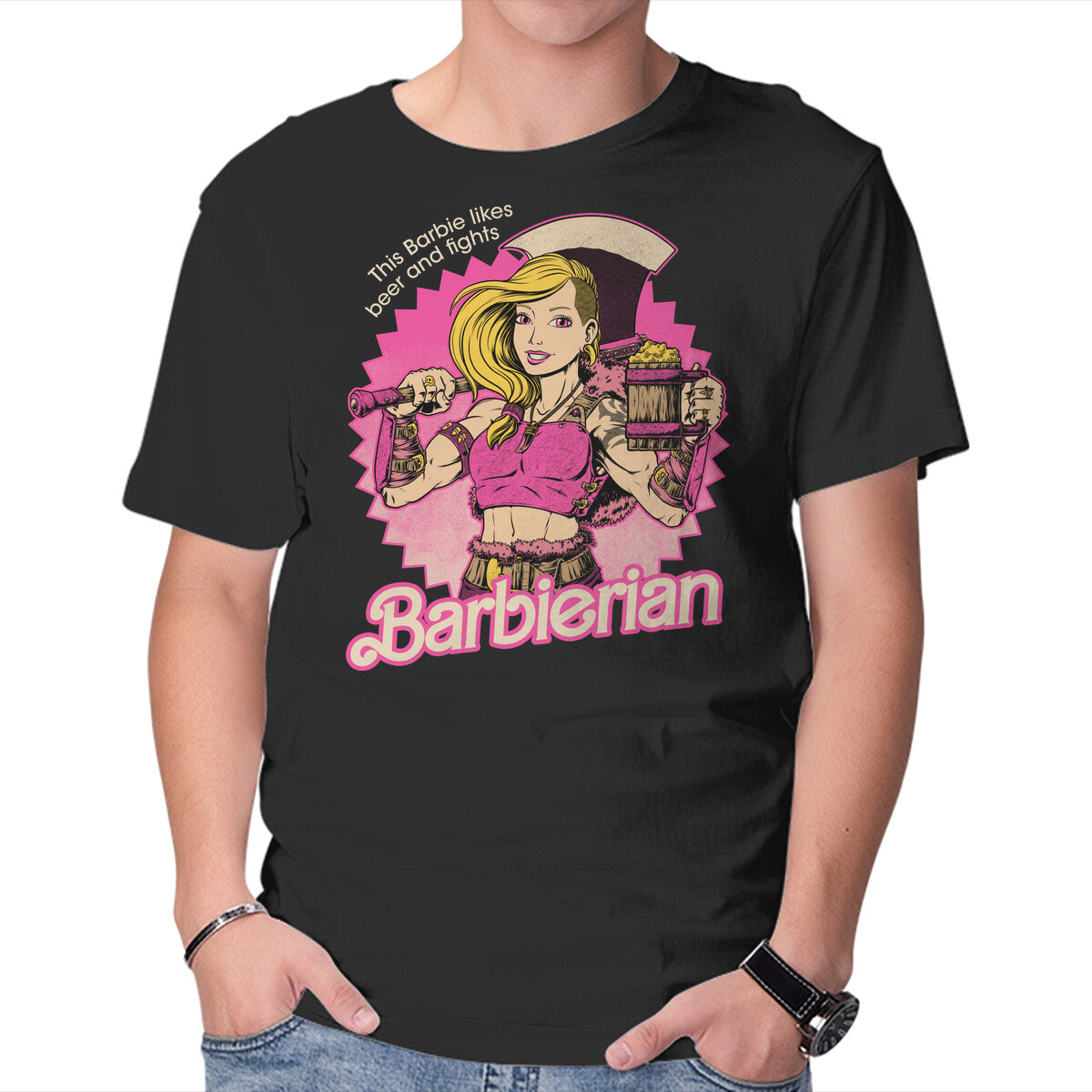 Barbarian Doll – Movie Graphic T-Shirt in black, product display