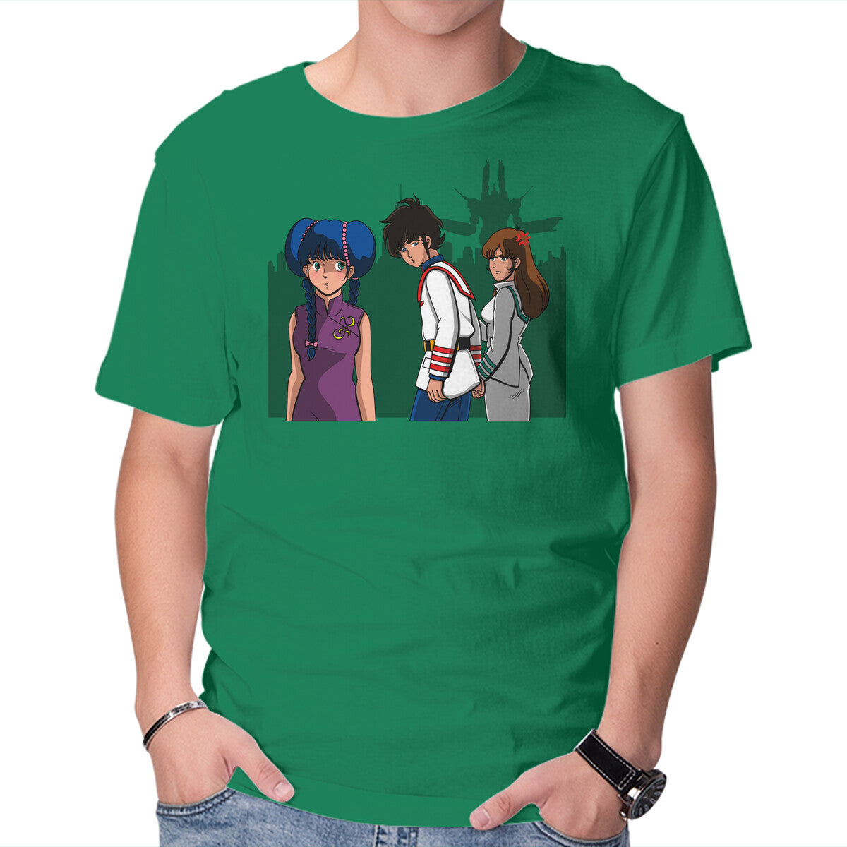 Jealous Superior – Anime Graphic T-Shirt in green, product display