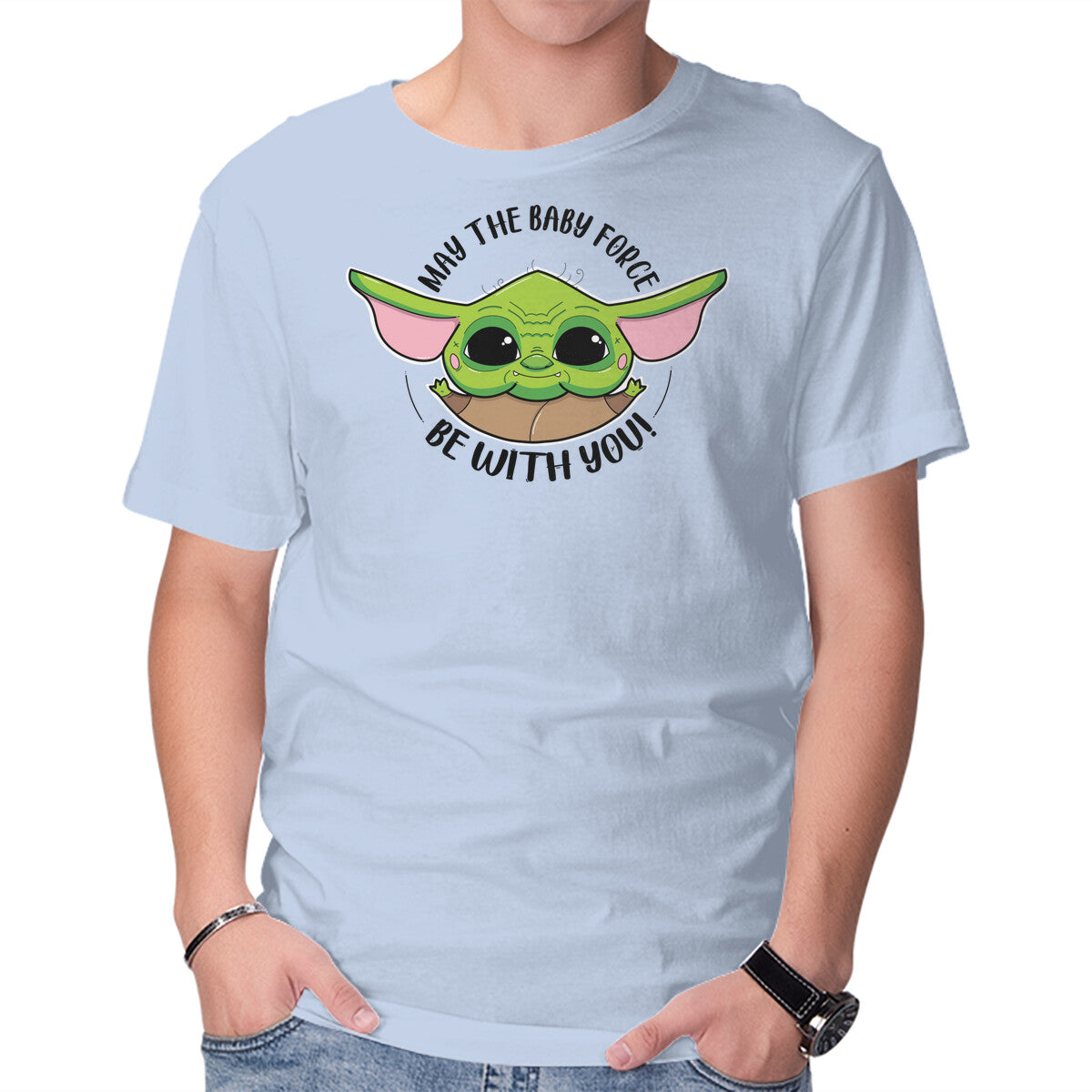 The Baby Force – Sci-Fi Graphic T-Shirt in blue, product display