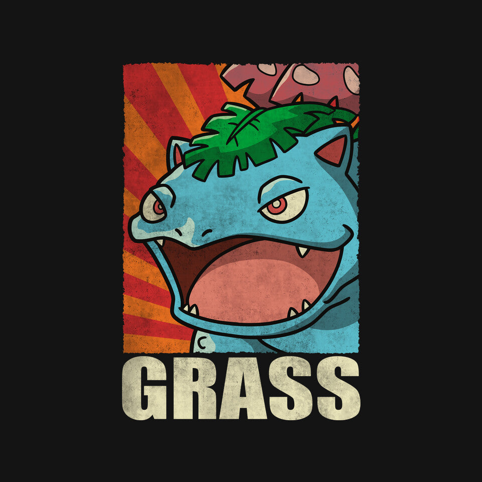 Grass! – Gaming Graphic T-Shirt design artwork for black graphic T-shirt