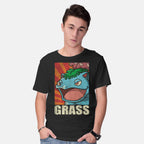 Model wearing black Grass! – Gaming Graphic T-Shirt