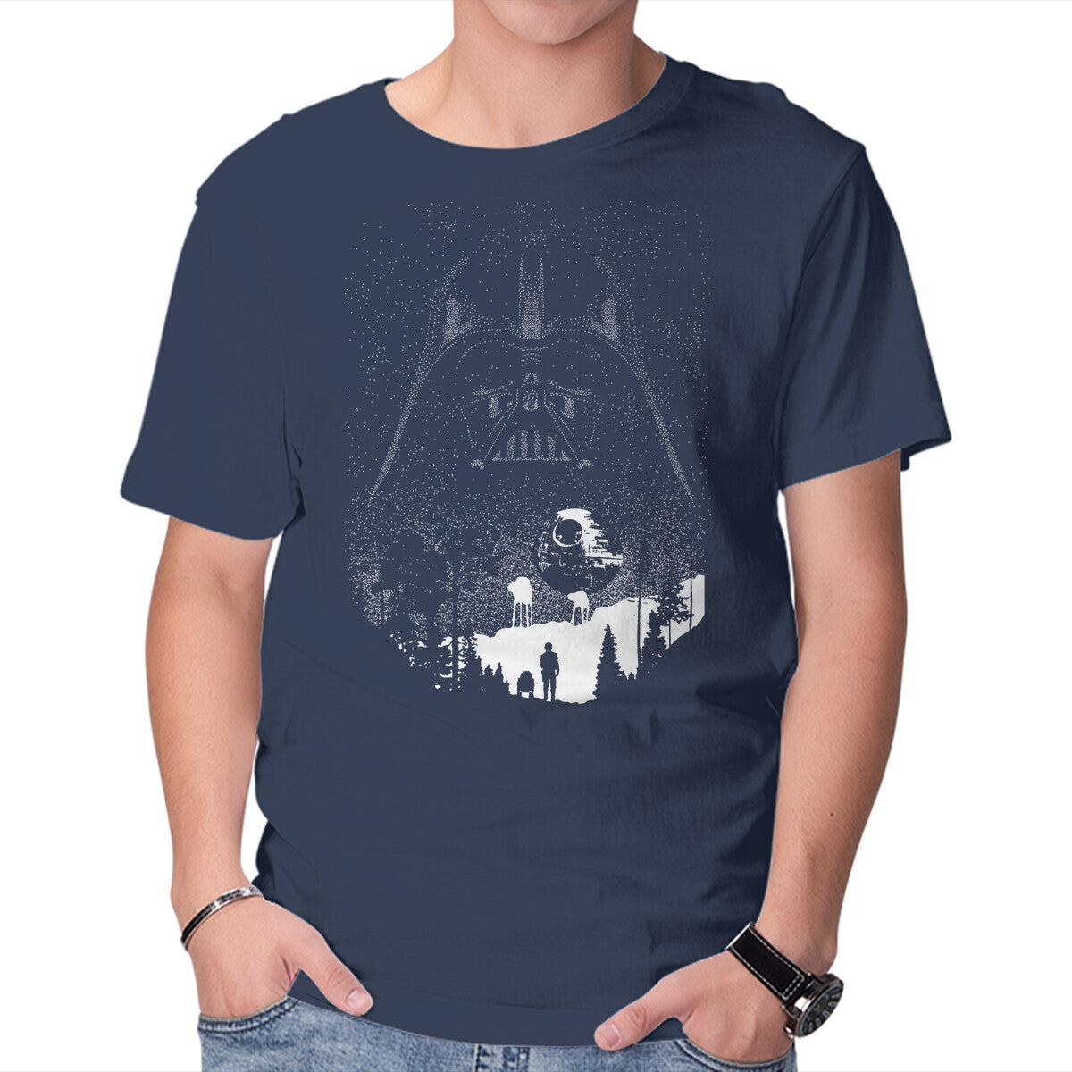 Evil Galaxy – Sci-Fi Graphic T-Shirt in navy, product display