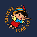 I Believe I Can Lie – Funny Graphic T-Shirt design artwork for navy graphic T-shirt