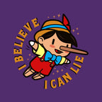 I Believe I Can Lie – Funny Graphic T-Shirt design artwork for purple graphic T-shirt