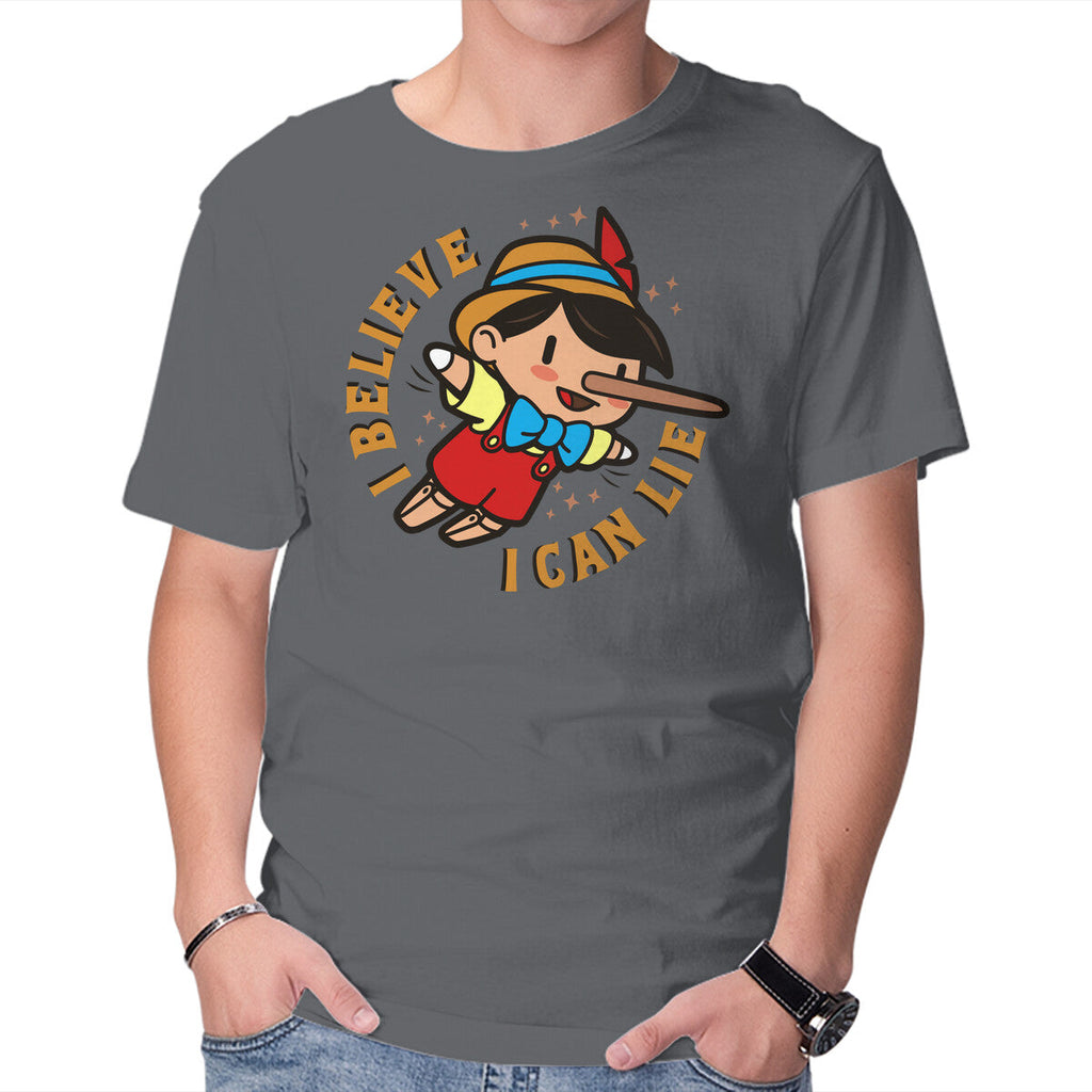 I Believe I Can Lie – Funny Graphic T-Shirt in charcoal, product display