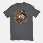 I Believe I Can Lie – Funny Graphic T-Shirt in charcoal, flat-lay product view