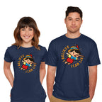 Model wearing navy I Believe I Can Lie – Funny Graphic T-Shirt