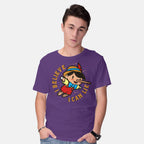 Model wearing purple I Believe I Can Lie – Funny Graphic T-Shirt