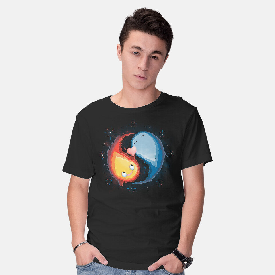 Model wearing black Fire Death Alive – Anime Graphic T-Shirt