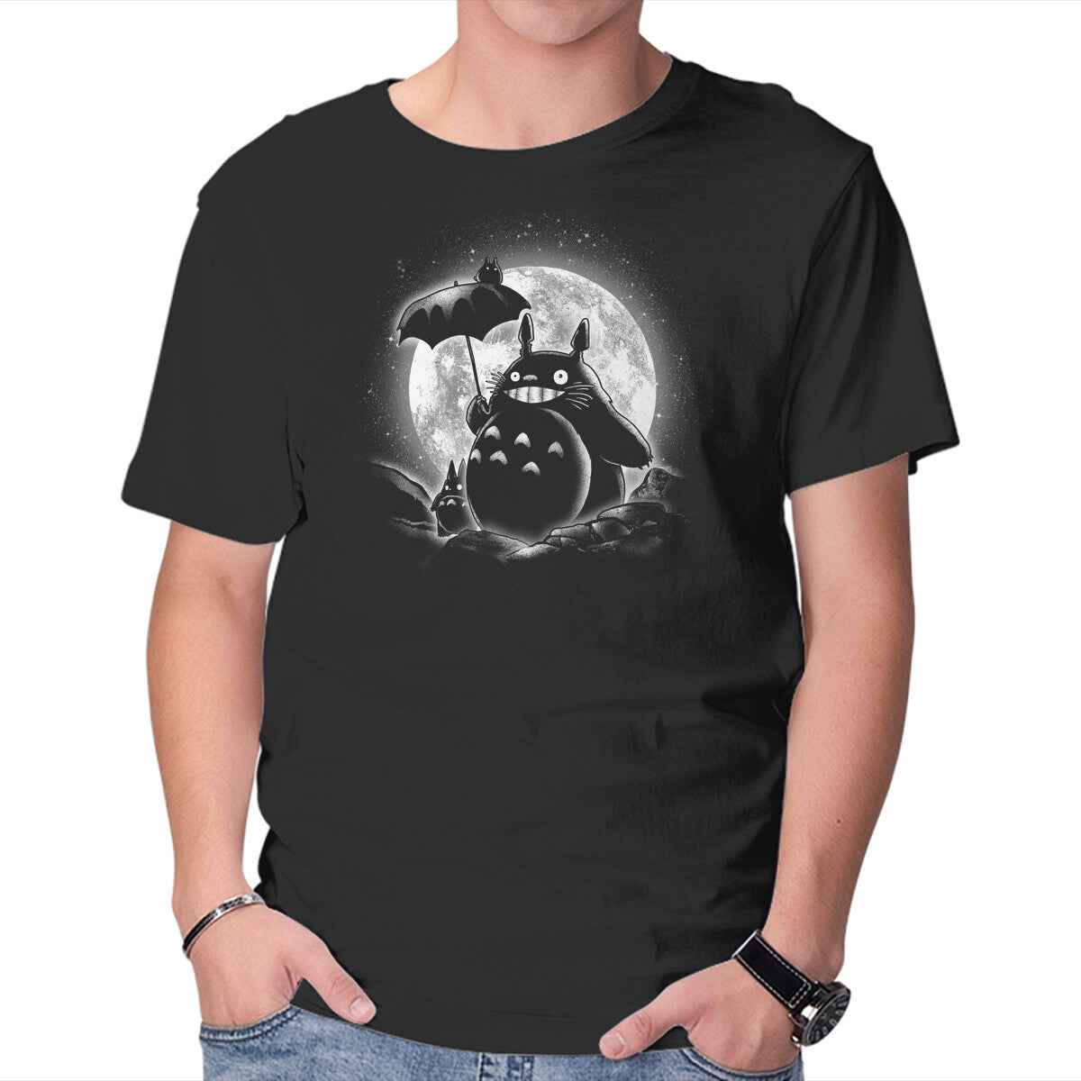 Moonlight Forest Friends – Anime Graphic T-Shirt