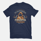 Droids Trader – Sci-Fi Graphic T-Shirt in navy, flat-lay product view