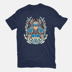 Valkyrie – Gaming Graphic T-Shirt in navy, flat-lay product view