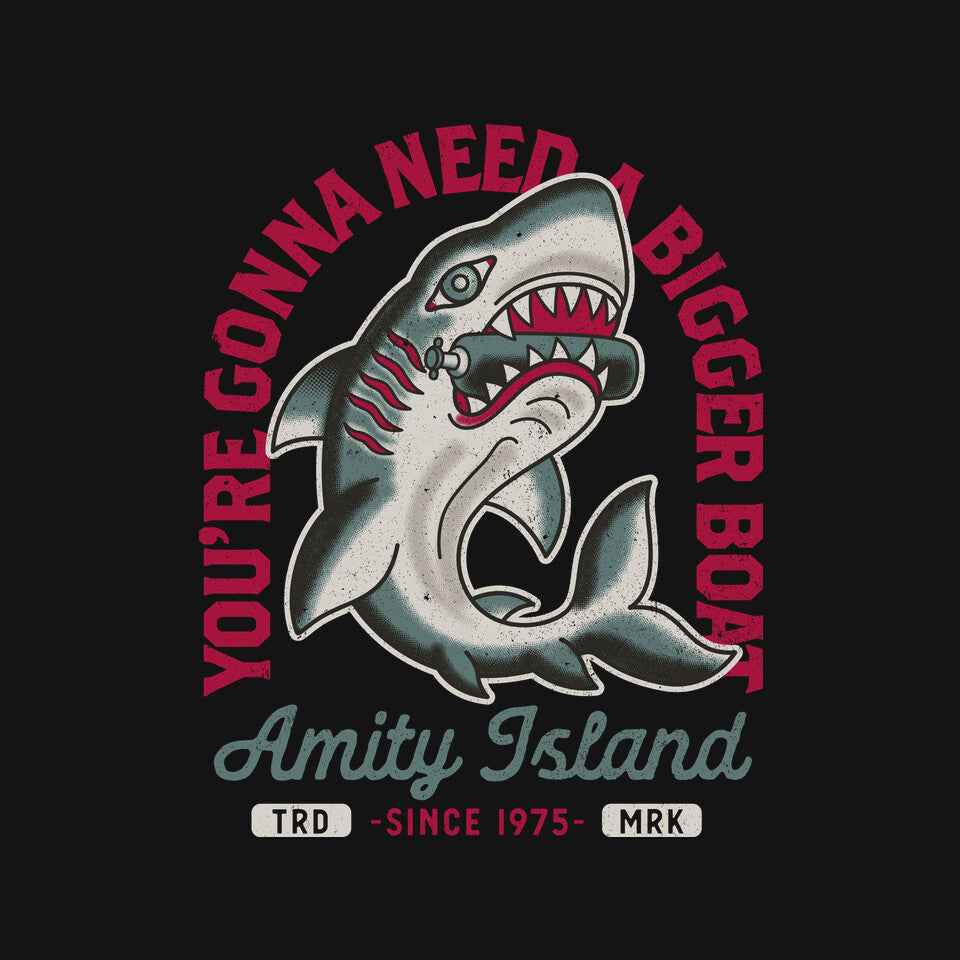 Amity Island Shark Tattoo – Horror Graphic T-Shirt