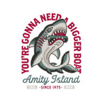 Amity Island Shark Tattoo – Horror Graphic T-Shirt design artwork for white graphic T-shirt