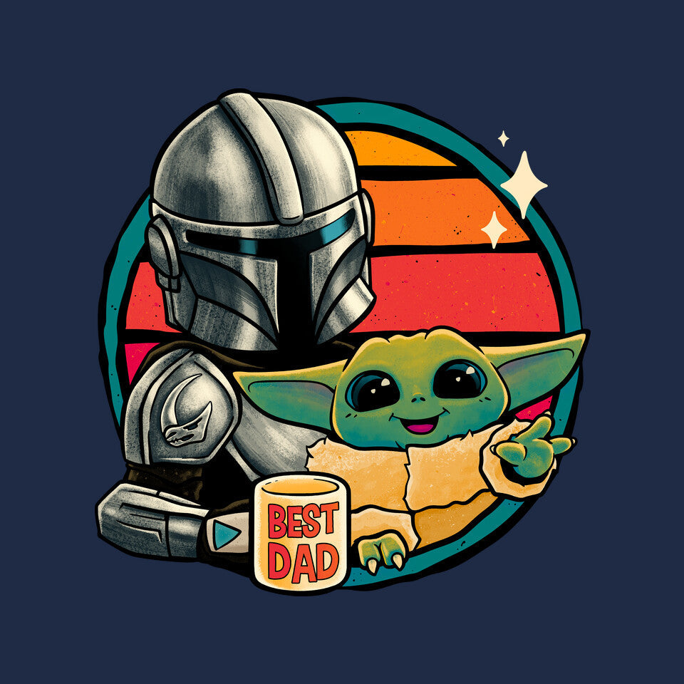 Beskar Dad – Sci-Fi Graphic T-Shirt design artwork for navy graphic T-shirt