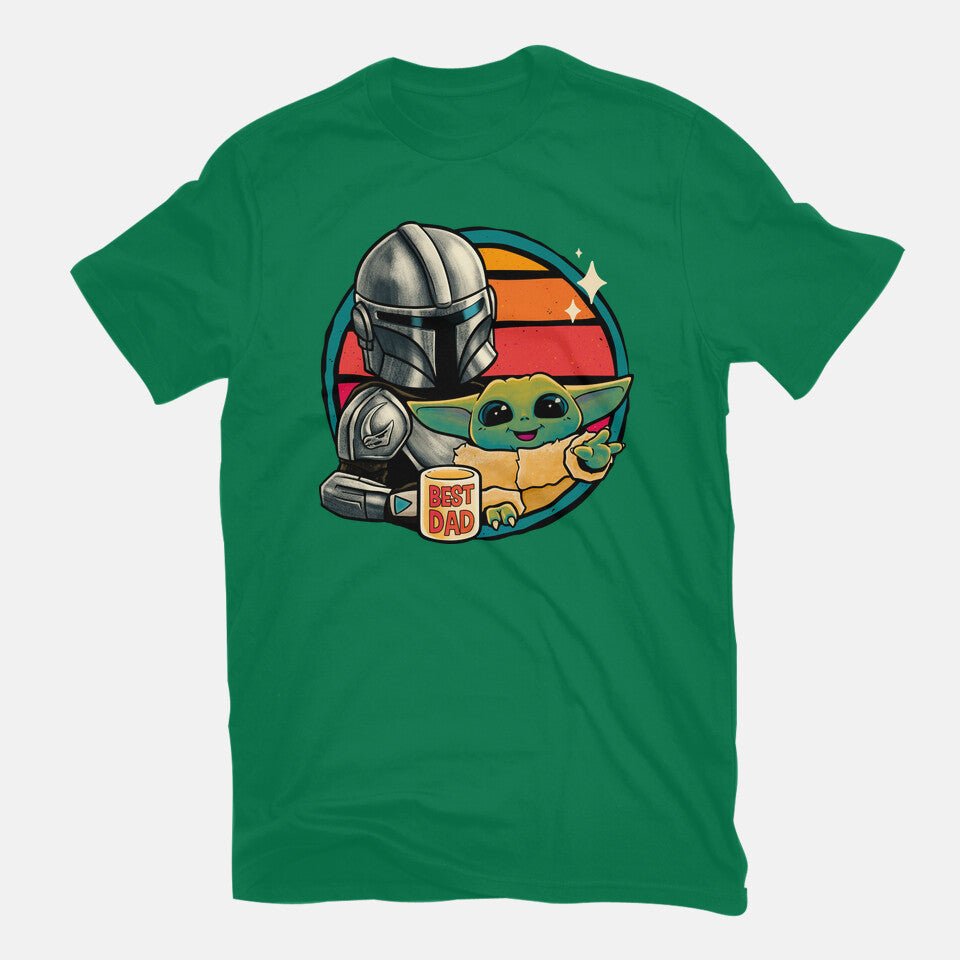 Beskar Dad – Sci-Fi Graphic T-Shirt in green, flat-lay product view