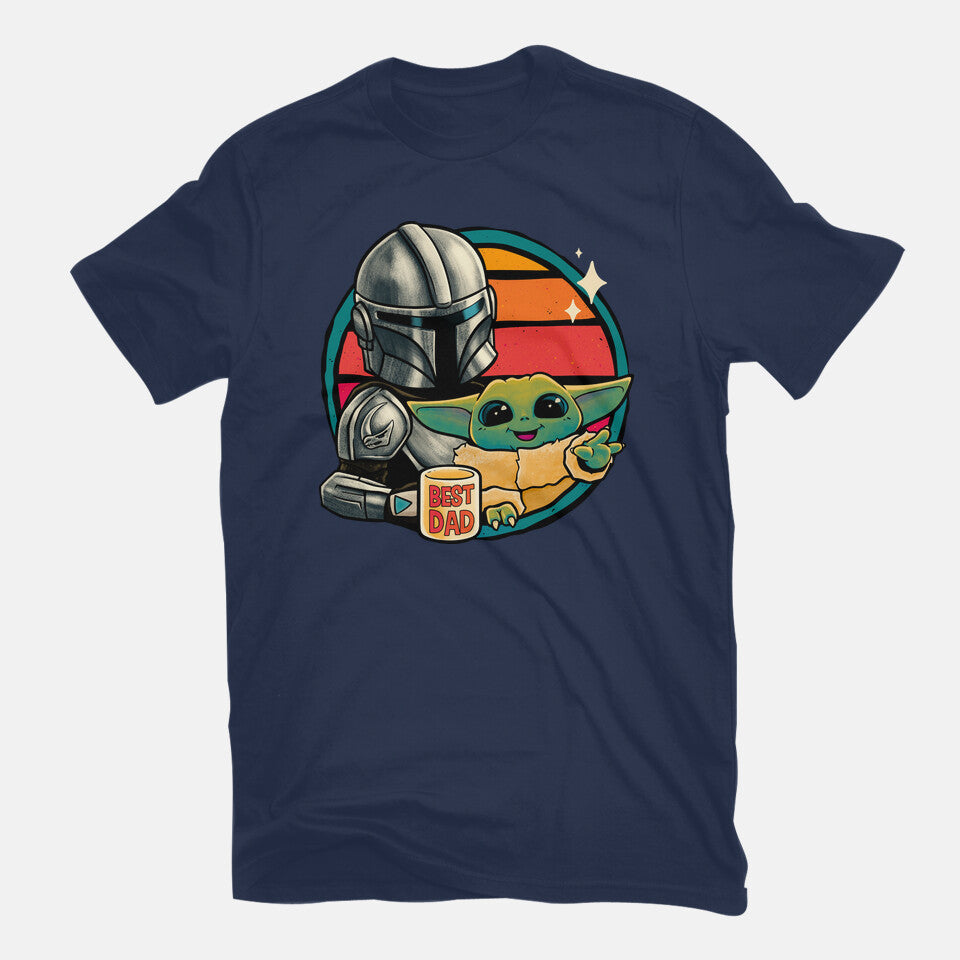 Beskar Dad – Sci-Fi Graphic T-Shirt in navy, flat-lay product view