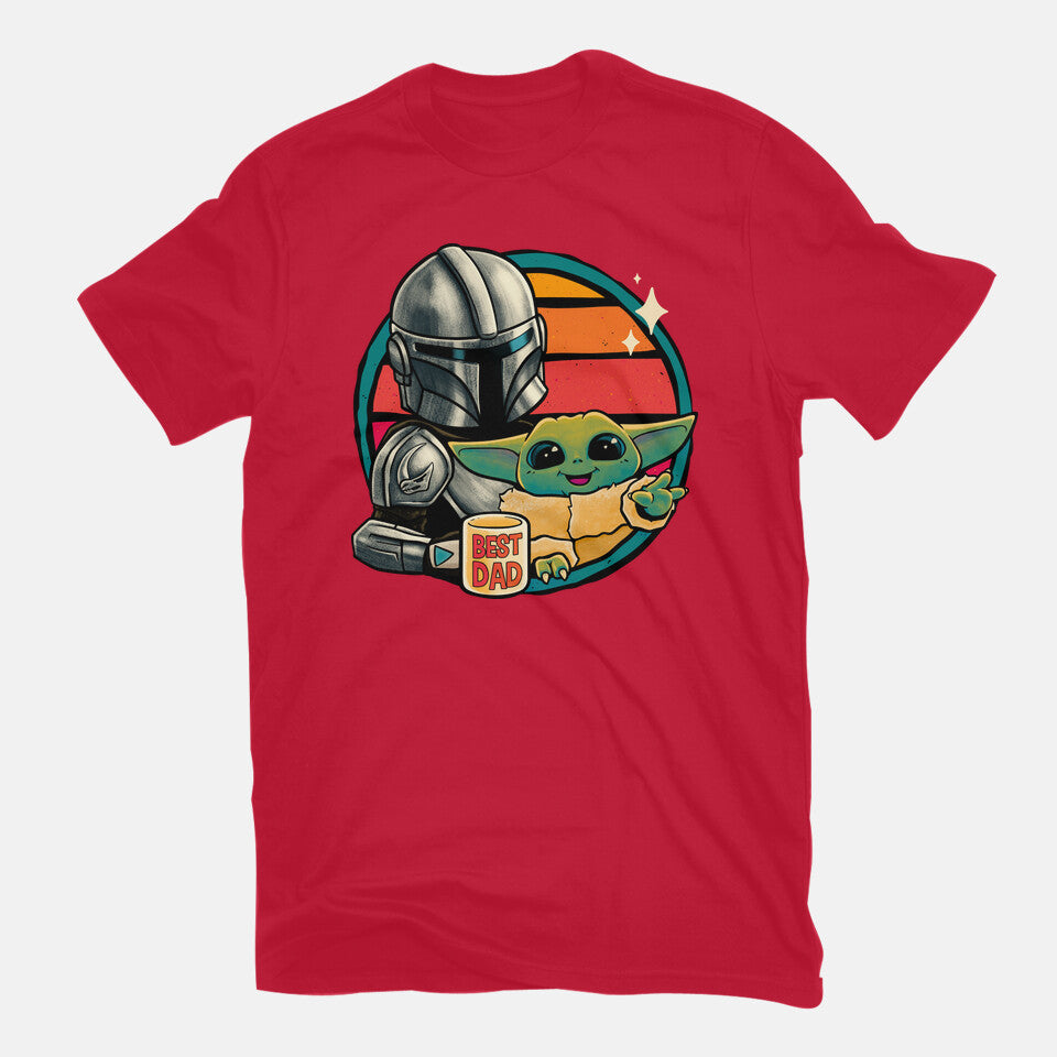 Beskar Dad – Sci-Fi Graphic T-Shirt in red, flat-lay product view