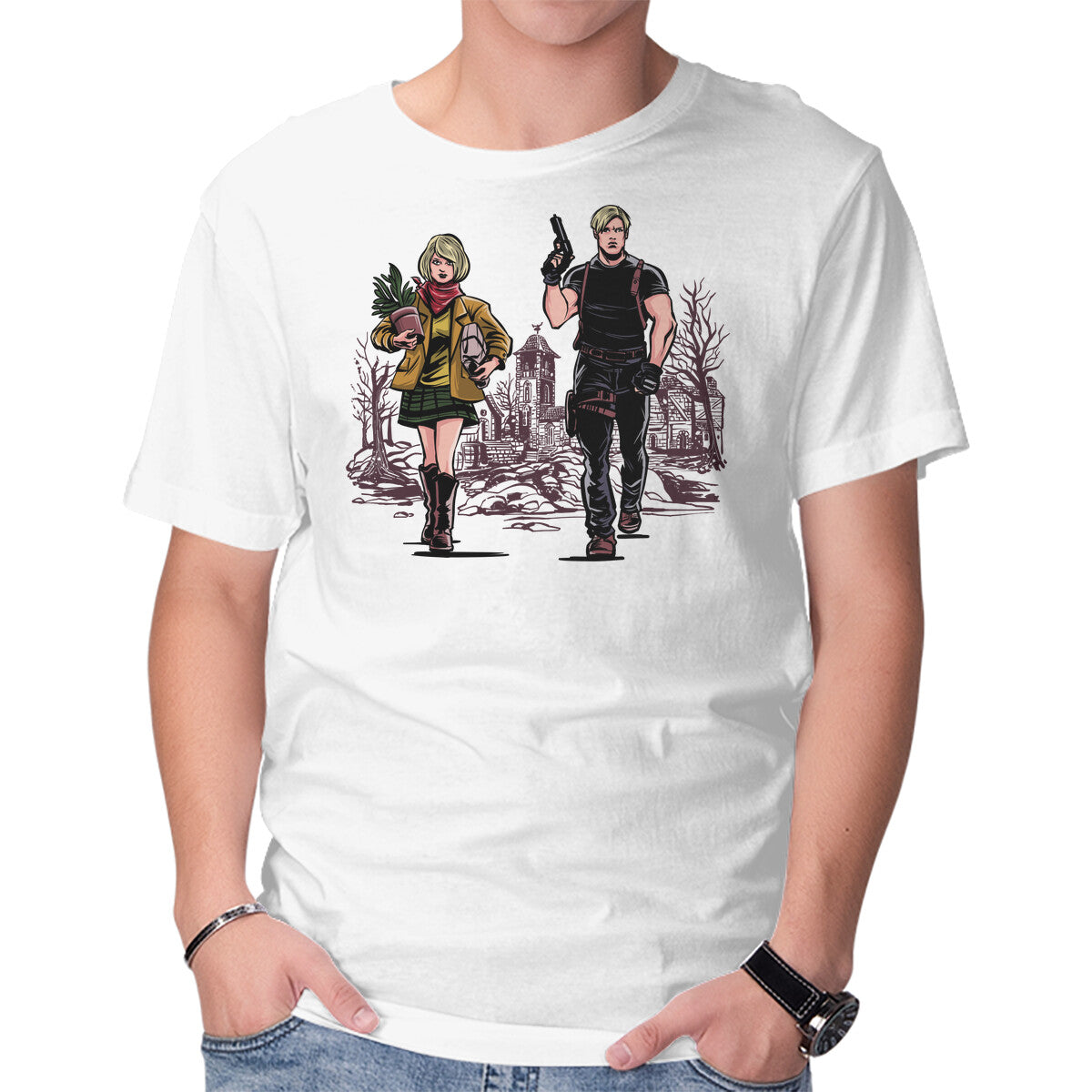 The Evil – Halloween Graphic T-Shirt in white, product display