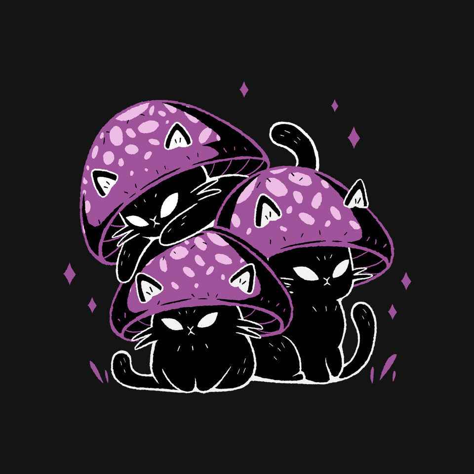 Mushroom Cats – Cat Graphic T-Shirt