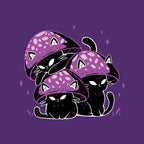 Mushroom Cats – Cat Graphic T-Shirt design artwork for purple graphic T-shirt