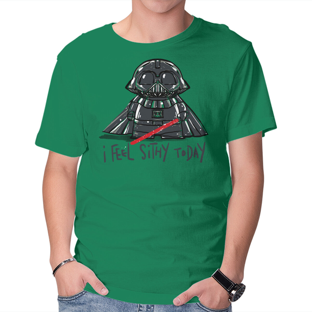 Sithy Inside – Gaming Graphic T-Shirt in green, product display