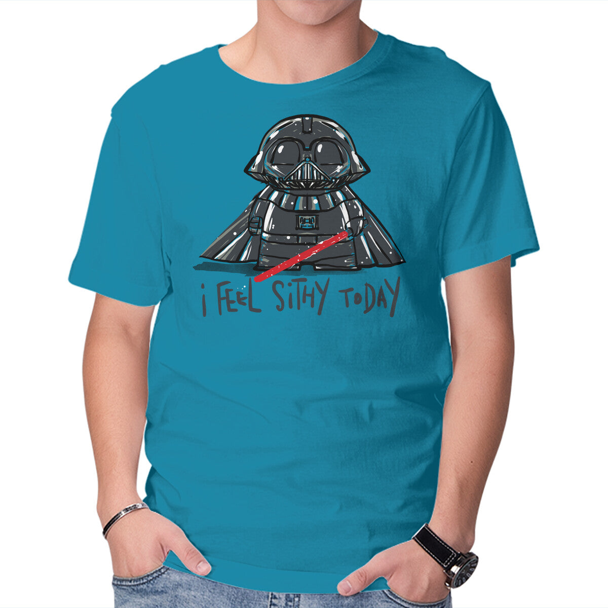Sithy Inside – Gaming Graphic T-Shirt in turquoise, product display