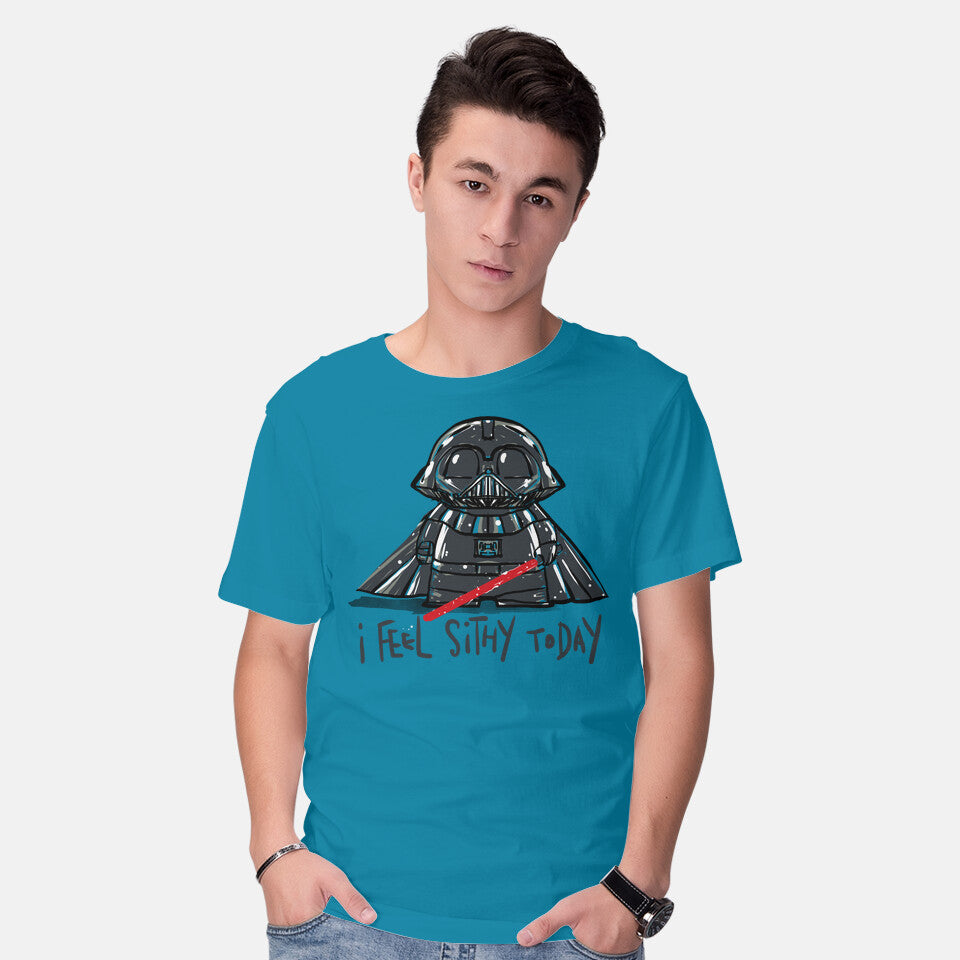 Model wearing turquoise Sithy Inside – Gaming Graphic T-Shirt