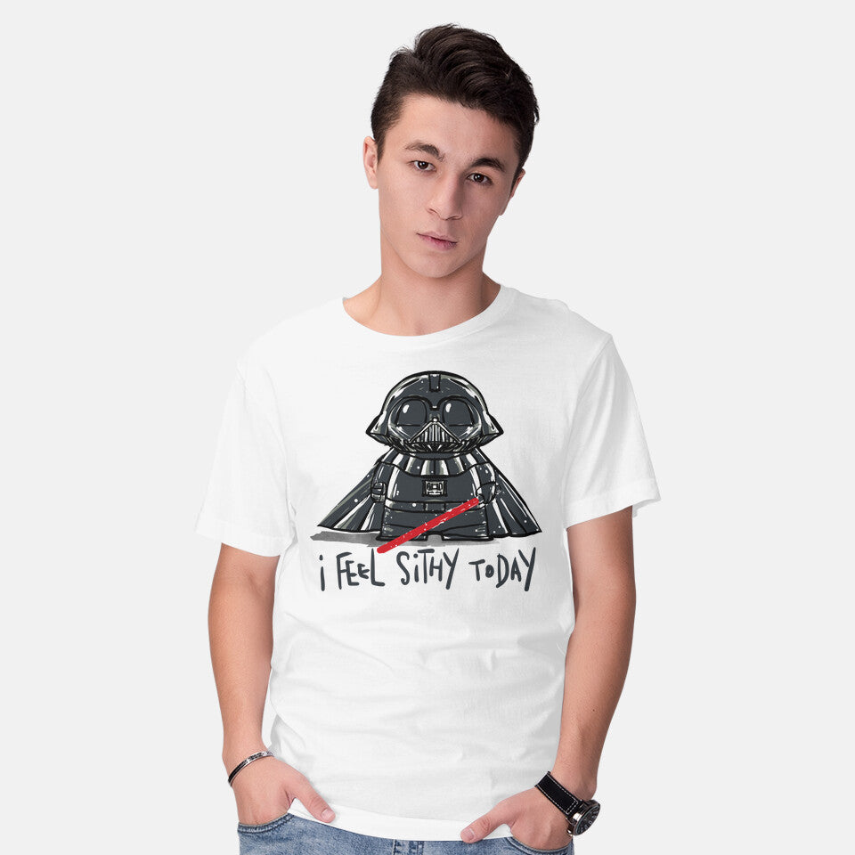 Model wearing white Sithy Inside – Gaming Graphic T-Shirt