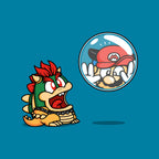 Bubble Attack – Gaming Graphic T-Shirt design artwork for turquoise graphic T-shirt